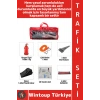 #TrafikSeti Tüvtürk Uyumlu Acil Durum Yangın Tüpü Reflektör Buz Kazıyıcı Takoz Araç Çeki Halatı 38 Parça Tam Kapsamlı Pratik Taşıma Çantalı Trafik İlk Yardım Seti