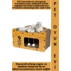 #OyunEvi Evcil Hayvan İlgi Çekici Peluş Toplu Uyku Yuvası Dinlenme Alanı Modern Estetik Ahşap Tek Katlı Tırmalamalı Küçük Irk Köpek Kedi Oyun Evi