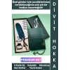 #Hediye Sevgili Eş Nişanlı Arkadaş Okul Yıl Sonu Babalar Anneler Öğretmenler Günü Nostaljik Hediyelik Eskitme Deri Defterli Çok Şık Kutulu Mürekkep 5 Farklı Uç Tüylü Kalem Divit Hokka Özel Premium Set