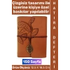 #Defter Okul Ofis Günlük Not Ajanda Hatıra Anı Tutma Eş Sevgili Anneler Babalar Öğretmenler Günü Çok Şık Dekoratif Hediyelik Yaprak Tasarımlı Çizgisiz Kahverengi Deri Defter