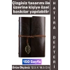 #Defter Okul Ofis Günlük Not Ajanda Hatıra Anı Tutma Eş Sevgili Anneler Babalar Öğretmenler Günü Çok Şık Dekoratif Hediyelik Yaprak Tasarımlı Çizgisiz Koyu Kahverengi Deri Defter