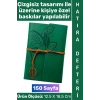 #Defter Okul Ofis Günlük Not Ajanda Hatıra Anı Tutma Eş Sevgili Anneler Babalar Öğretmenler Günü Çok Şık Dekoratif Hediyelik Yaprak Tasarımlı Çizgisiz Yeşil Deri Defter