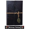#Defter Okul Ders Ofis Günlük Not Ajanda Hatıra Anı Tutma Eş Sevgili Anneler Babalar Öğretmenler Günü Çok Şık Dekoratif Hediyelik Siyah Yapraklı Beyaz Jel Yazı Kalemli Deri Defter Özel Set