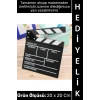#Sinema Dekoratif Çalışma Odası Ev Ofis Hediyelik Süs Eşya Nostaljik Retro Yazı Yazılabilir Ahşap Şık Estetik Film Sinema Klaket 20 X 20 Cm