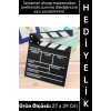 #Sinema Dekoratif Çalışma Odası Ev Ofis Hediyelik Süs Eşya Nostaljik Retro Yazı Yazılabilir Ahşap Şık Estetik Film Sinema Klaket 27 X 29 Cm