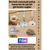 #Ayna Dekoratif Hediyelik Günlük Makyaj Bakım Düzenleme Kontrol Mini Çantaya Takılabilir Cep Boy Yumuşak Çok Şık Sevimli Hayvan Tasarımlı Peluş Anahtarlıklı Ayna 7 Cm