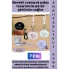 #Ayna Dekoratif Hediyelik Günlük Makyaj Bakım Düzenleme Kontrol Mini Çantaya Takılabilir Cep Boy Yumuşak Çok Şık Sevimli Peluş Anahtarlıklı Ayna 7 Cm