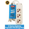 #Priz Premium Hafif Taşınabilir Ev Ofis Atölye Bilgisayar Elektronik Pratik Hızlı Bağlantı Elektrik Kaçaklarına Karşı Güvenli Topraklı 2 Metre Kablolu 3lü Grup Priz
