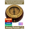 #Pusula Özel Tasarım Antika Görünüm Denizci Koleksiyonluk Sevgili Babalar Öğretmenler Günü Dekoratif Nostaljik Şık Hediye Ahşap Gövdeli Pirinç Pusula 8 Cm