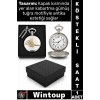 #Saat Retro 4x5 Cm Klasik Tasarım Koleksiyonluk Hediyelik Özel Kutulu Gümüş Tuğralı Köstekli Saat