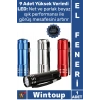 #ElFeneri Alüminyum Güçlü Beyaz Işık Kamp Balıkçı Avcı Kompakt Taşınabilir 9 Ledli Pilli El Feneri