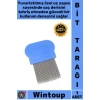 #BitTarağı Paslanmaz Metal Diş Yuvarlatılmış Uçlu Kaymaz Saplı Hassas Saç Derisi Hijyenik Bit Tarağı