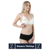 Doğal Görünüm Toparlayıcı Pamuklu Balensiz Dikişsiz Hamile Lohusa Tam Kalıp Konforlu Emzirme Sütyeni