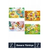 Eğitici Zeka El Göz Koordinasyon Geliştirici Çocuk 12 + 16 + 20 + 24 Parça 4 MEVSİM 4 in 1 PUZZLE
