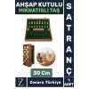 Elit Arkadaş Oyun Piknik Kamp Hediyelik Katlanır Ahşap Kutulu MIKNATISLI TAŞLI SATRANÇ Takımı 30 Cm