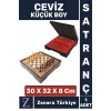 ELİT Seri Aile Ev Arkadaş Kamp Piknik Zeka Strateji Beceri Geliştirici CEVİZ Küçük Boy SATRANÇ