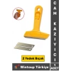 Ergonomik Keskin Çok Amaçlı Yer Buz Cam İnşaat Kalıntı Silikon Tortu Kazıyıcı 2 Yedek Bıçak Hediyeli
