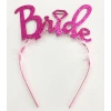 Fuşya Renk Bekarlığa Veda İtalik Yazı Alyanslı Bride Taç