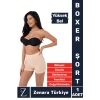 Gündelik İz Göstermez Vücut Sıkılaştıran İncelten Toparlayan Dikişsiz Yüksek Bel Boxer Şort Korse