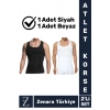 Jinekomasti Dik Duruş Göbek Göğüs Toparlayan Sıkılaştıran Ultra Elastik Erkek Atlet Korse 2 Adet