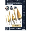 Kablolu Şarjlı Matkap Uyumlu Isı Aşınma Dayanıklı Ahşap Metal Plastik 6lı Kademeli Matkap Ucu Seti