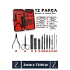 Kompakt El Yüz Tırnak Ayak Bakım Taşınabilir Cep Boy Özel Çantalı 12 Parça Manikür Pedikür Seti