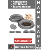 Kompakt Katlanabilir Evcil Hayvan Kedi Köpek Taşıma Kancalı Ayarlanabilir Çift Bölmeli Mama Su Kabı