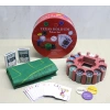 Metal Kutulu 240 Chip Ve 2 Adet İskambil  Kağit Setine Sahip Poker Oyunu Alk3539
