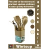 #MutfakSeti Isıya Dayanıklı Yanmaz Modern Ergonomik Bambu Saplı Kovalı 11 Parça Silikon Mutfak Seti