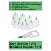 Özel Üretim Yüksek Kaliteli Selülit Çatlak Giderici Vakumlu 12li Hacamat Kupası Seti