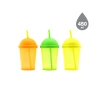 #Bardak Kapaklı Kubbe Tasarım Şık Ergonomik Dayanıklı Şeffaf Renkli Plastik Pipetli Bardak 450 Ml