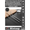 #PipetSeti Termos Uyumlu 31 cm Ekstra Uzun Paslanmaz Çelik Pipet Seti – 3 Parça Eğri + Düz + Fırça