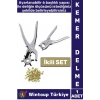 Pratik Delgeç 6 Farklı Başlıklı Döner Kemer Delme Pensesi Perçin Deri Plastik Delici İkili Set