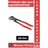 Premium Ergonomik 8 Kademe Ağız Ayarlı Fort Pense Boru Çeşme Musluk Anahtarı 24 Cm