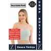 Premium Göğüs Toparlayan Sarkma Önleyen Gündelik Spor Kullanım İnce Askı Pedli Çizgili Crop Büstiyer