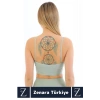 Premium Göğüs Toparlayan Sarkma Önleyen Gündelik Spor Kullanım İnce Askı Pedli Çizgili Crop Büstiyer
