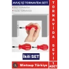 Premium Kompakt Ev Atölye Tamirat Vidalama Mini Çanta Boy Avuç İçi İkili Tornavida Seti