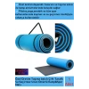 Premium Taşıma Askılı Çift Taraflı Kaymaz Su Geçirmez Pilates Kamp Fitness Yoga Matı Mavi 10 Mm