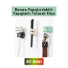 Premium Uzun Ömürlü Silikon Çok Amaçlı Yapışkanlı Duvara Yapıştırılabilir Pratik Tutucu Klips 20Adet