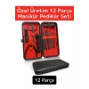 Premium Yüksek Kaliteli Çelik El Yüz Ayak Bakım Çantalı 12 Parça Manikür Pedikür Seti