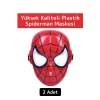 Premium Yüksek Kaliteli Plastik Eğlenceli Spiderman Figür Unisex Örümcek Adam Maskesi 2 Adet