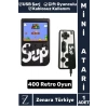 Taşınabilir USB Şarjlı Çift Oyunculu Mario Street Fighter Nostalji Retro 400 Oyunlu Mini El Atarisi