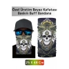 Yüksek Kaliteli Şık Kuru Kafa Tasarımlı Motor Açık Hava Spor Çok Amaçlı Saç Boyun Bilek Buff Bandana
