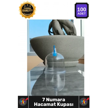 #Hacamat Profesyonel Vakumlu Hijyenik Sert Plastik Kaliteli Terapi 7 Numara Hacamat Kupası 100 Adet