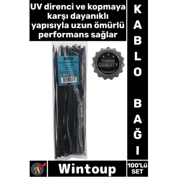 #Cırt Dayanıklı Poliamid Kilitli Sabitleme Düzenleyici 100lü Plastik Kablo Bağı Siyah Cırt Kelepçe