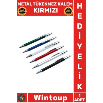 #Kalem Lüks Şık Ofis Hediyelik Ergonomik Dayanıklı Paslanmaz Tasarım Metal Tükenmez Kalem Kırmızı