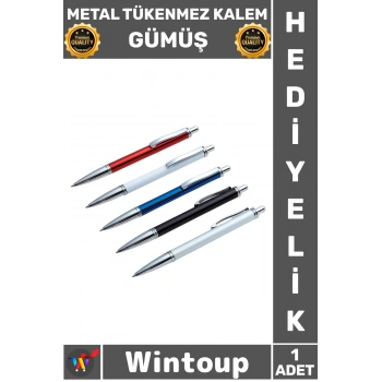 #Kalem Ofis Hediye Şık Tasarım Ergonomik Kaliteli Çelik Profesyonel Metal Tükenmez Kalem Gümüş