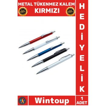 #Kalem Lüks Ofis Hediyelik Şık Tasarım Kaliteli Çelik Gövde İmza Gereci Metal Tükenmez Kalem Kırmızı