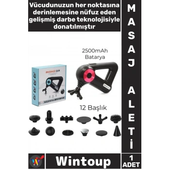 #MasajAleti Profesyonel Şarjlı Titreşimli Isıtma Darbeli Vücut Terapi Cihazı 12 Başlıklı Masaj Aleti