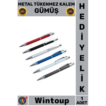 #Kalem Şık Tasarım Dayanıklı Ergonomik Kaliteli Kurumsal Ofis İmzalık Metal Tükenmez Kalem Gümüş